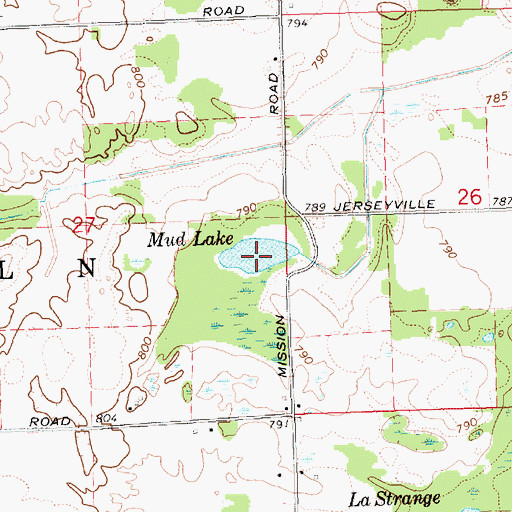 Topographic Map of Mud Lake, MI