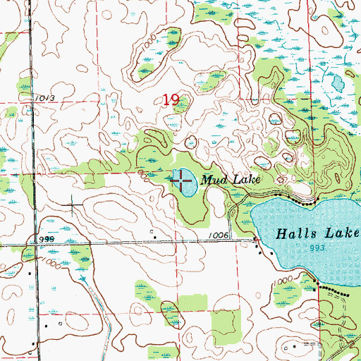 Topographic Map of Mud Lake, MI