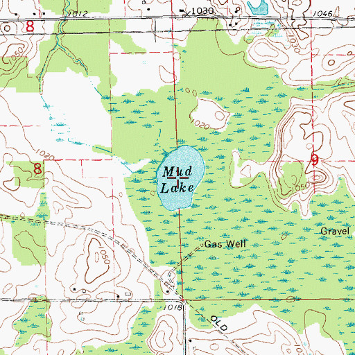 Topographic Map of Mud Lake, MI