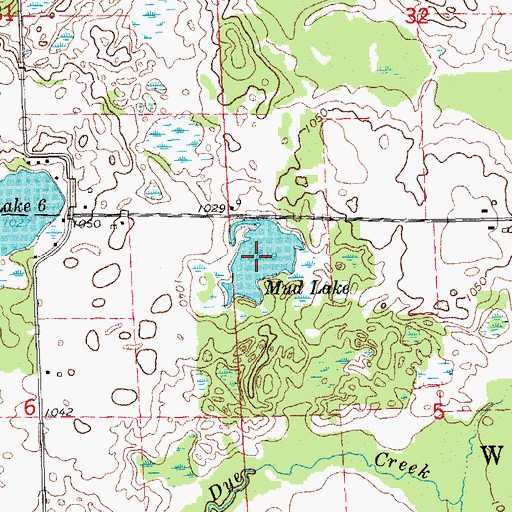 Topographic Map of Mud Lake, MI