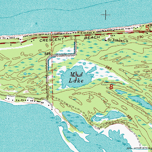 Topographic Map of Mud Lake, MI