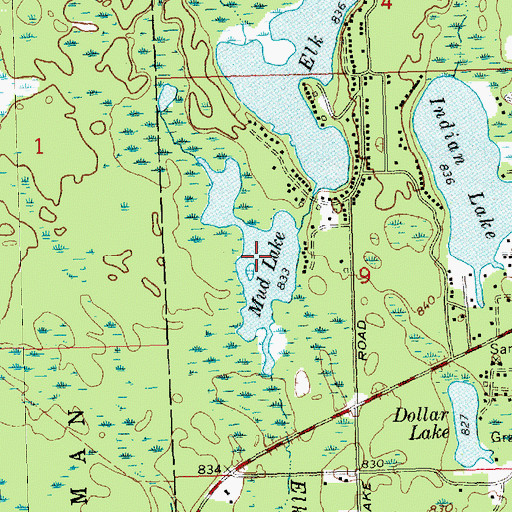 Topographic Map of Mud Lake, MI