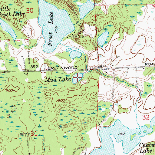 Topographic Map of Mud Lake, MI