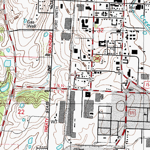 Topographic Map of Calvary Apostolic Pentecostal Church, AR