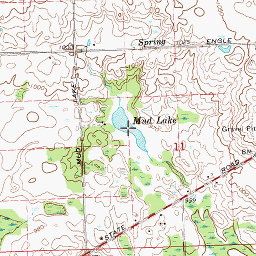Topographic Map of Mud Lake, MI