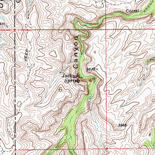 Topographic Map of Jackson Spring, AZ