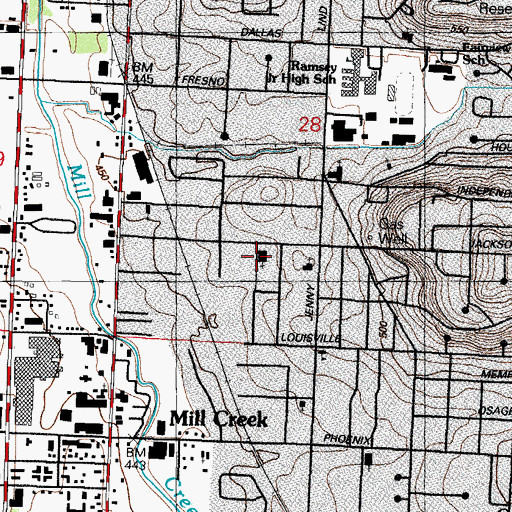 Topographic Map of Calvary Assembly of God Church, AR