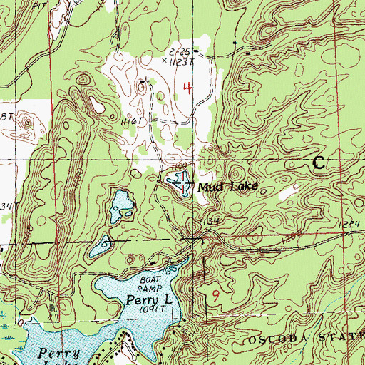 Topographic Map of Mud Lake, MI