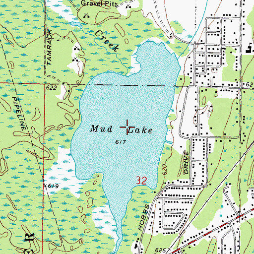 Topographic Map of Mud Lake, MI