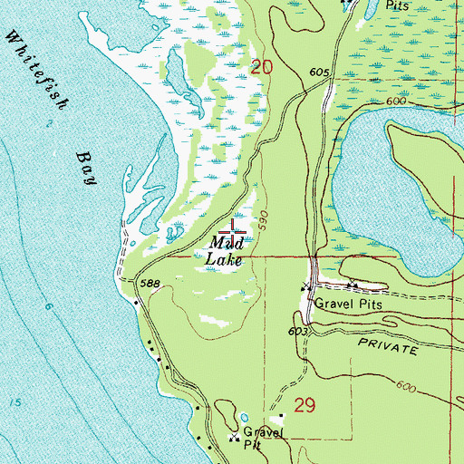 Topographic Map of Mud Lake, MI