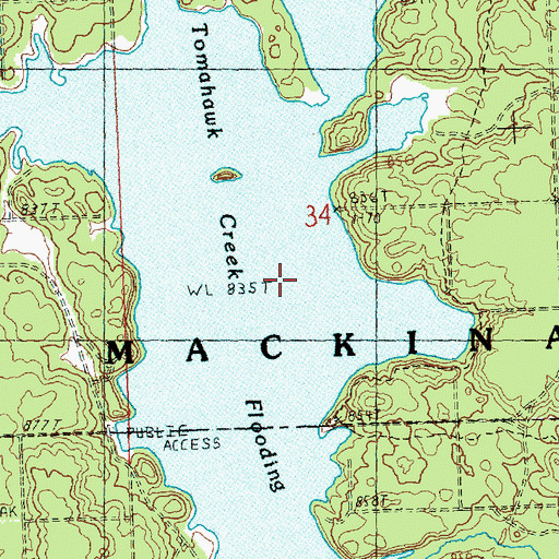 Topographic Map of Mud Lake, MI