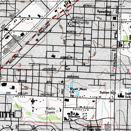 Topographic Map of Campbell Chapel African Methodist Episcopal Church, AR