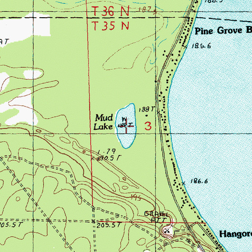 Topographic Map of Mud Lake, MI