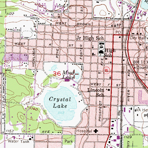 Topographic Map of Mud Lake, MI