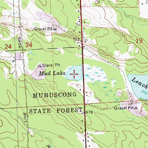 Topographic Map of Mud Lake, MI