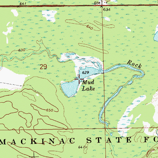 Topographic Map of Mud Lake, MI