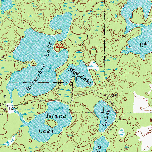 Topographic Map of Mud Lake, MI