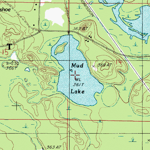 Topographic Map of Mud Lake, MI