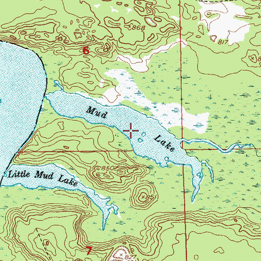 Topographic Map of Mud Lake, MI