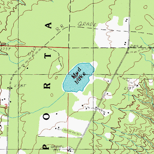 Topographic Map of Mud Lake, MI