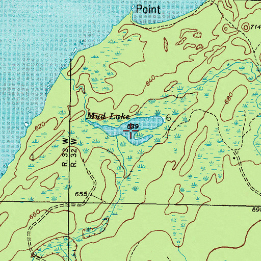 Topographic Map of Turtle Lake, MI