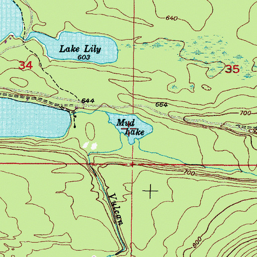Topographic Map of Mud Lake, MI