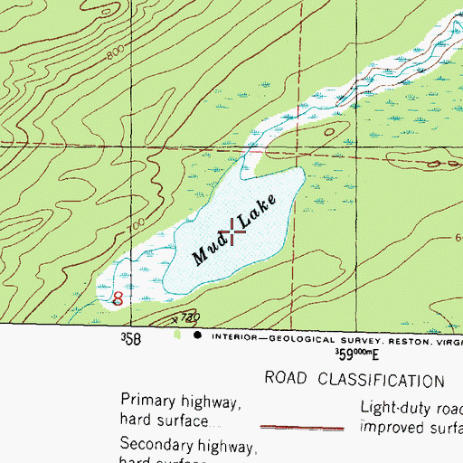 Topographic Map of Mud Lake, MI