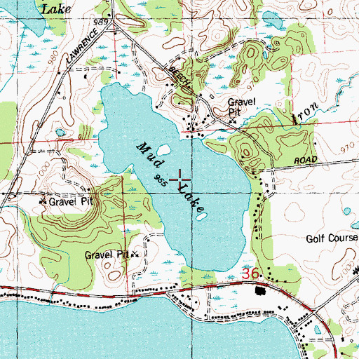 Topographic Map of Mud Lake, MI