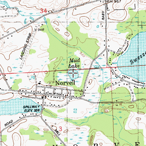 Topographic Map of Mud Lake, MI