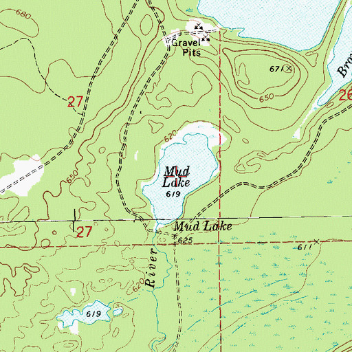 Topographic Map of Mud Lake, MI
