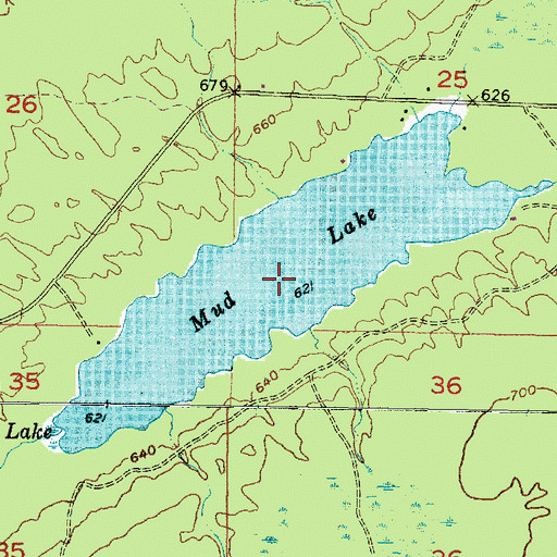 Topographic Map of Mud Lake, MI