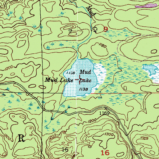 Topographic Map of Mud Lake, MI