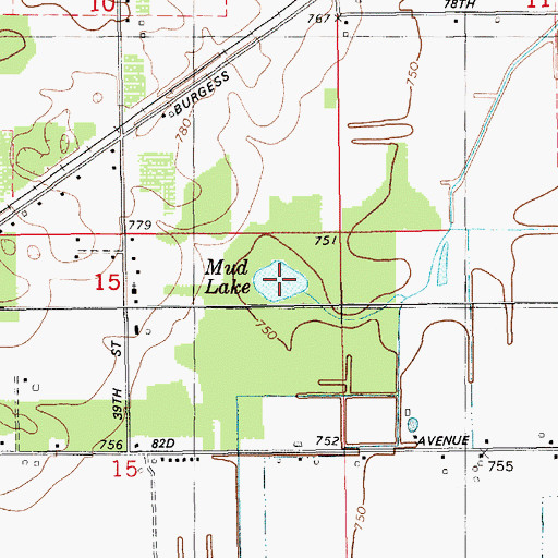 Topographic Map of Mud Lake, MI