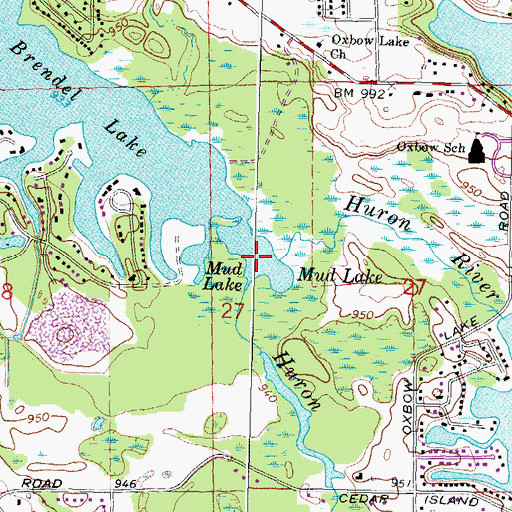 Topographic Map of Mud Lake, MI