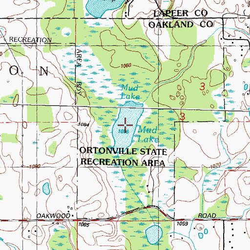Topographic Map of Mud Lake, MI