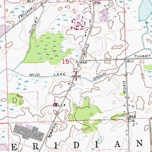 Topographic Map of Mud Lake Drain, MI