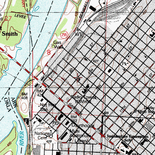 Topographic Map of Central Assembly of God Church, AR