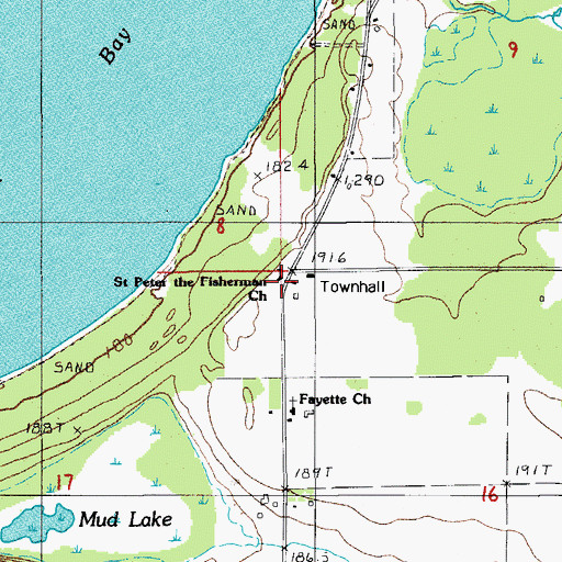 Topographic Map of Mud Lake School, MI