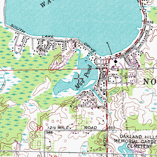 Topographic Map of Mud Pond, MI
