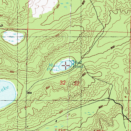 Topographic Map of Mud Pond, MI