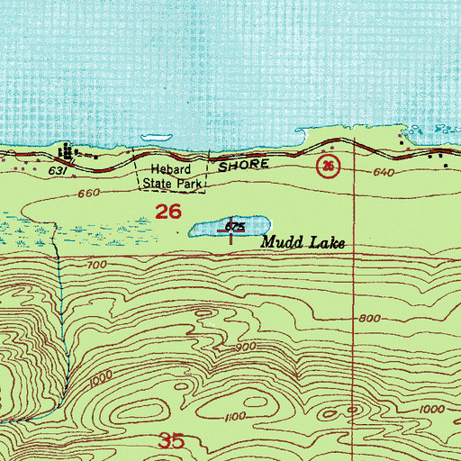 Topographic Map of Mudd Lake, MI