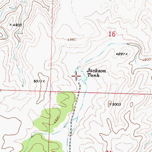 Topographic Map of Jackson Tank, AZ