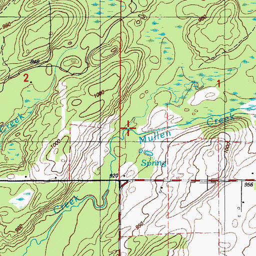 Topographic Map of Mullen Creek, MI