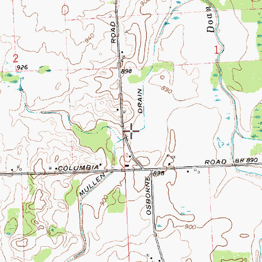 Topographic Map of Mullen Drain, MI