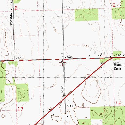 Topographic Map of Munford School, MI