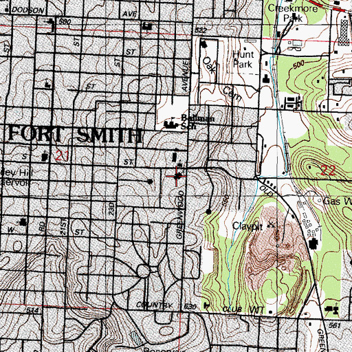 Topographic Map of Christ the King Church, AR