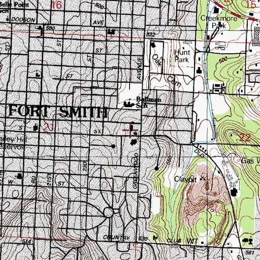 Topographic Map of Christ the King School, AR