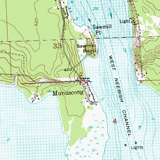 Topographic Map of Munuscong, MI