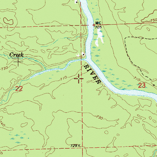 Topographic Map of Murphy Creek, MI