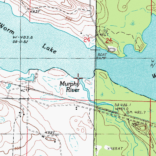Topographic Map of Murphy River, MI